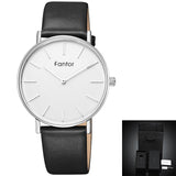 Fantor 2019 Ultra Thin Leather Strap Wrist Watch Mens