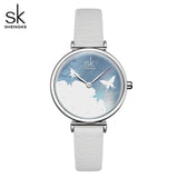 Shengke Women Fashion Blue Quartz Watch