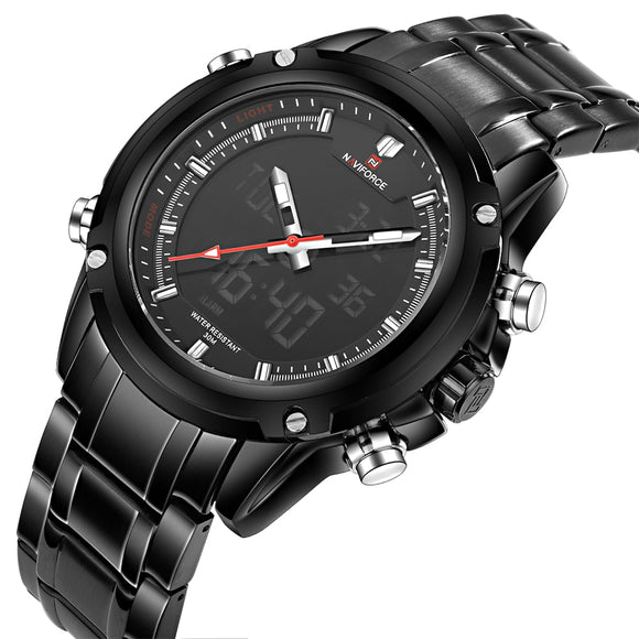 Watches men NAVIFORCE luxury brand Full Steel Quartz Clock Men