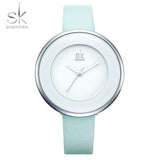 Shengke Brand Luxury Watch Women Leather Wristwatch Top Brand Quartz Watch