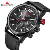 ARMIFORCE Quartz Men Watches Fashion Genuine Leather Chronograph Watch