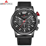 ARMIFORCE Quartz Men Watches Fashion Genuine Leather Chronograph Watch