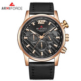 ARMIFORCE Quartz Men Watches Fashion Genuine Leather Chronograph Watch