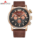 ARMIFORCE Quartz Men Watches Fashion Genuine Leather Chronograph Watch
