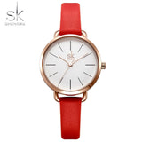 SHENGKE 2018 New Red Leather Strap Women Watches